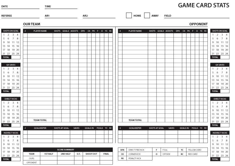 Soccer Stat Sheet 2022